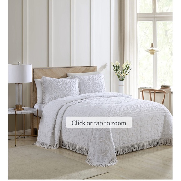 Chenille Bedspread - Ivory Queensize new - Picture 8 of 11